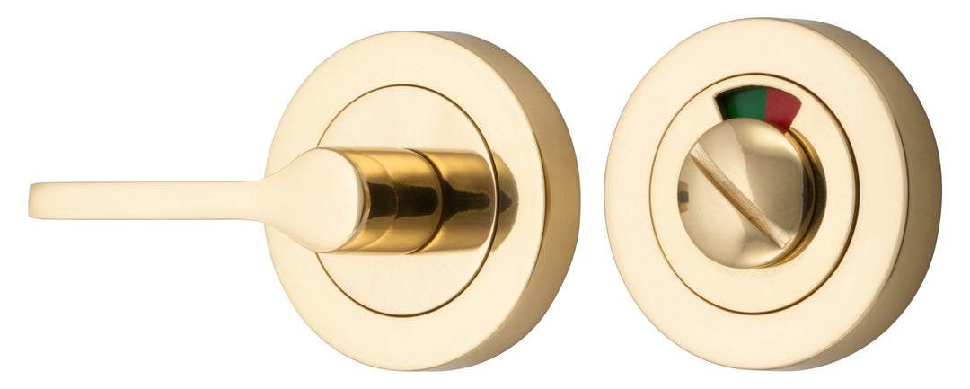 Accessibility Privacy Turn with Indicator - Round Polished Brass