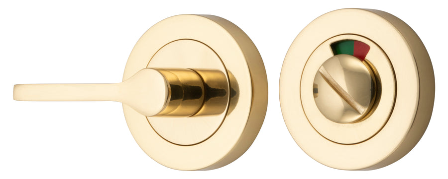Accessibility Privacy Turn with Indicator - Round Polished Brass