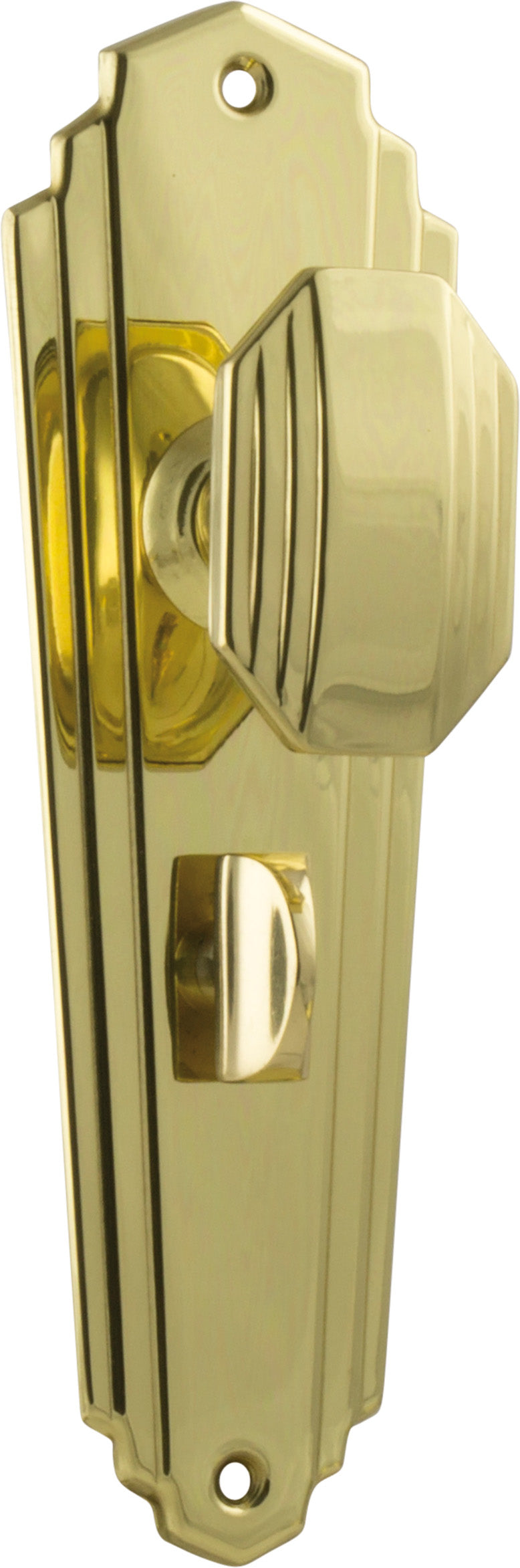 Door Knob Elwood Art Deco Privacy Pair Polished Brass H203xW63xP47mm