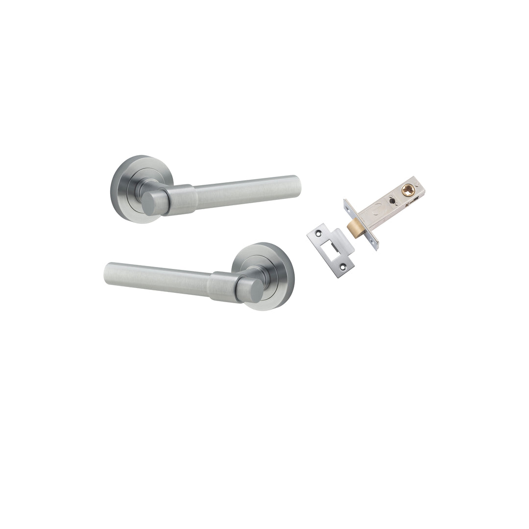 Helsinki Lever - Round Rose Passage Kit Brushed Chrome