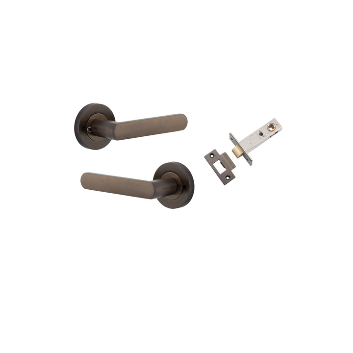 Osaka Lever - Round Rose (Inbuilt Privacy) Signature Brass