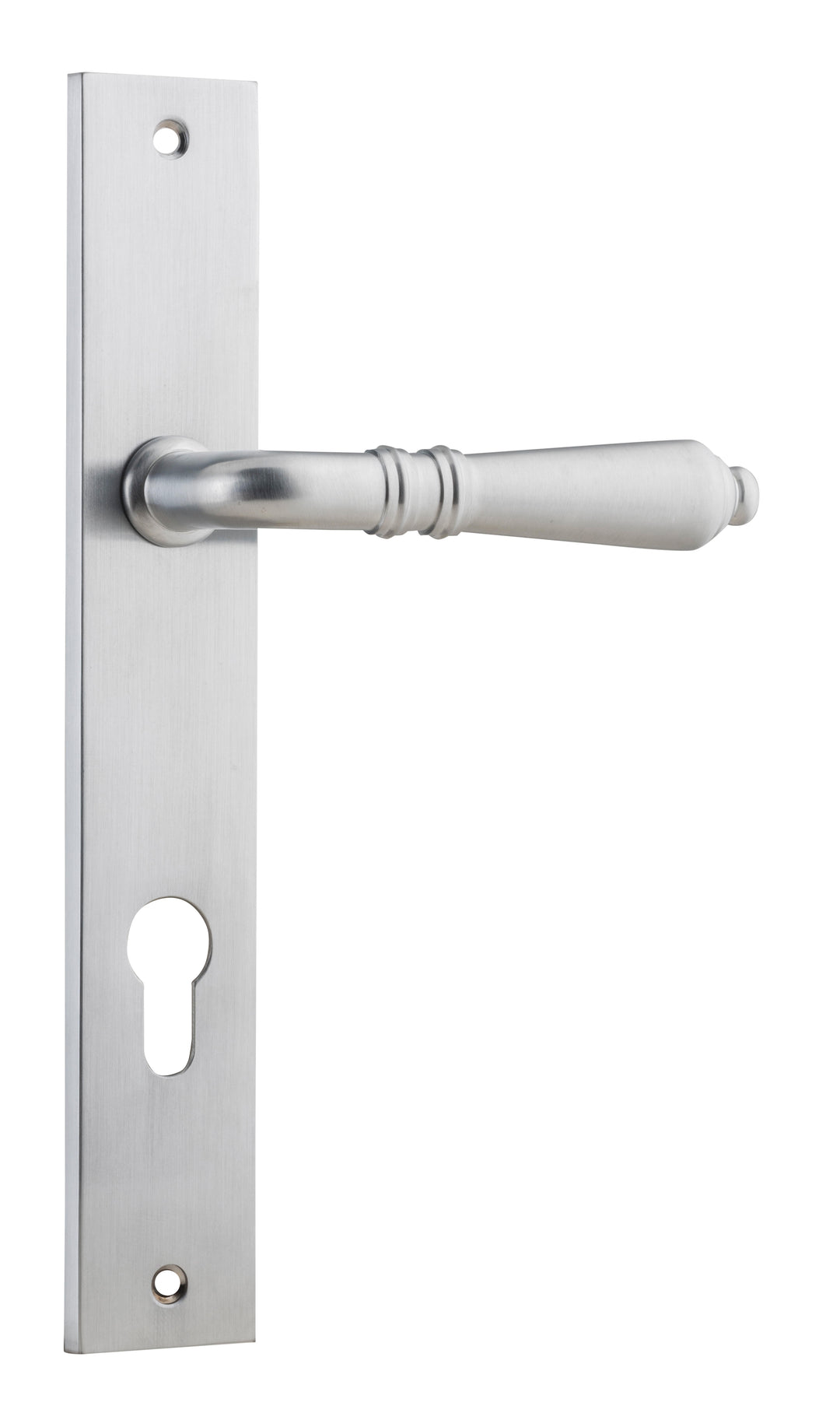 Sarlat Lever - Rectangular Backplate Brushed Chrome