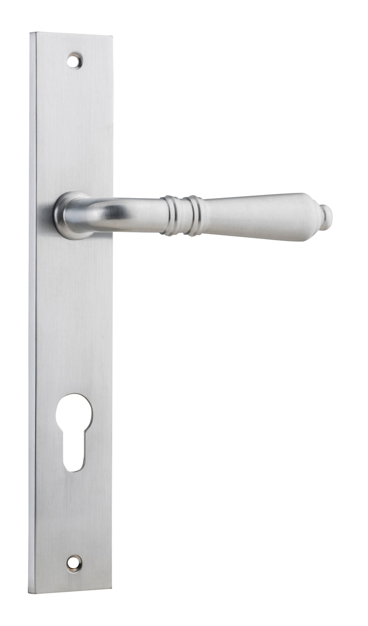 Sarlat Lever - Rectangular Backplate Brushed Chrome