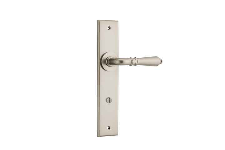 Sarlat Lever - Chamfered Backplate Satin Nickel