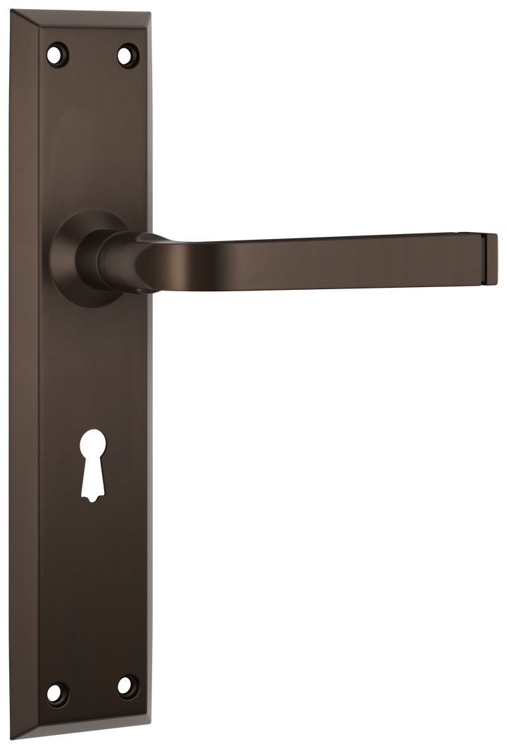 Door Lever Menton Lock Pair Antique Brass H225xW50xP75mm