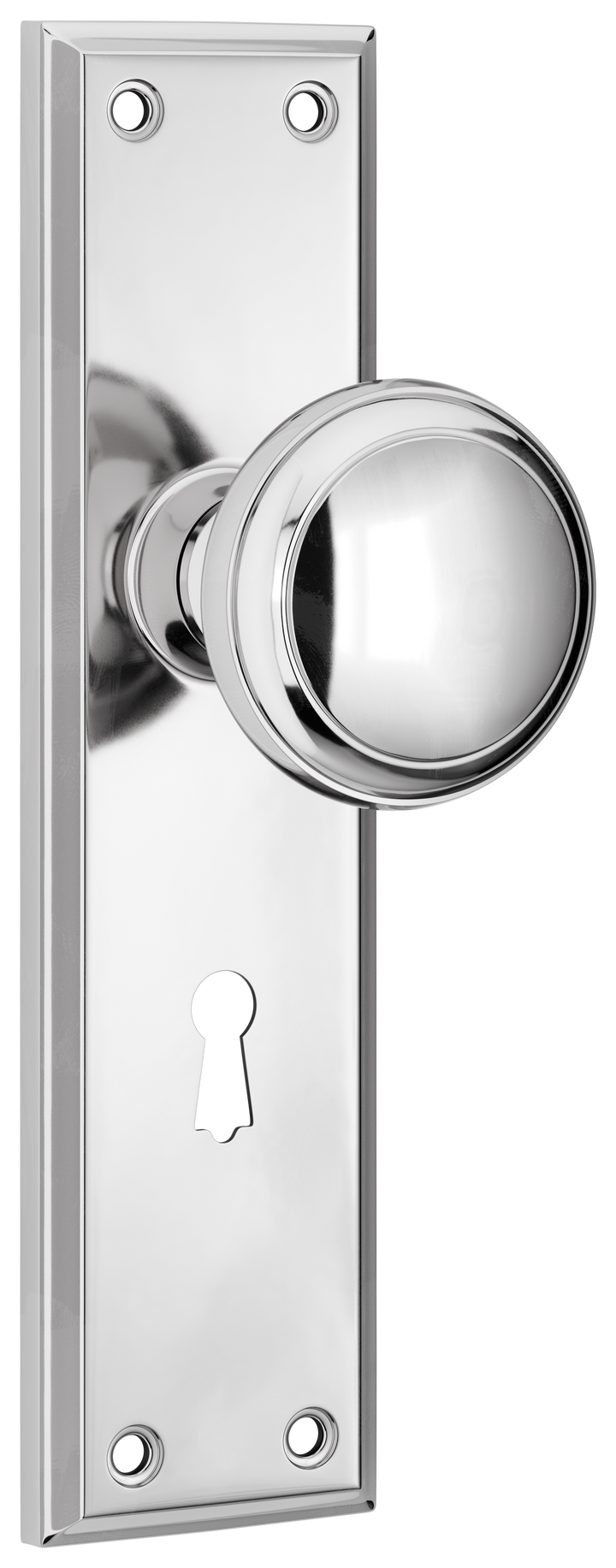 Door Knob Milton Lock Pair Chrome Plated H200xW50xP73mm