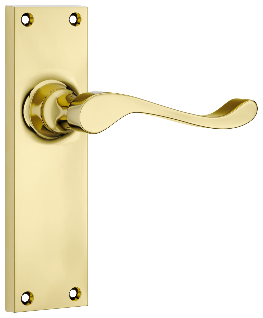 Door Lever Victorian Latch Pair Polished Brass H152xW42xP59mm