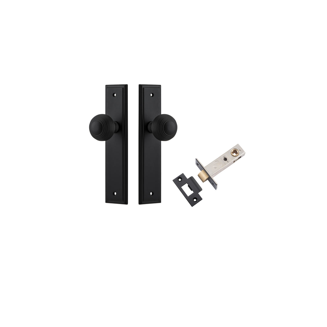 Guildford Knob - Stepped Backplate Passage Kit Matt Black
