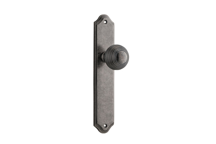 Guildford Knob - Shouldered Backplate Distressed Nickel