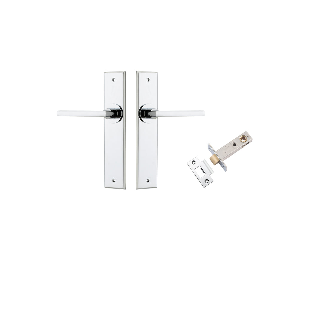 Baltimore Lever - Chamfered Backplate Passage Kit Polished Chrome