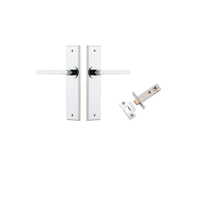Baltimore Lever - Chamfered Backplate Passage Kit Polished Chrome
