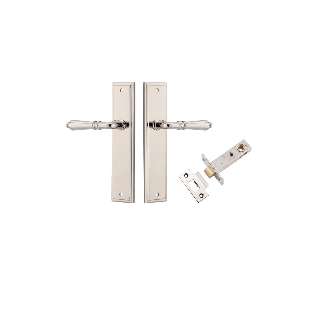 Sarlat Lever - Stepped Backplate Passage Kit Polished Nickel