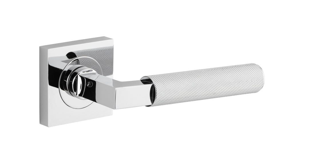 Brunswick Lever - Square Rose Polished Chrome