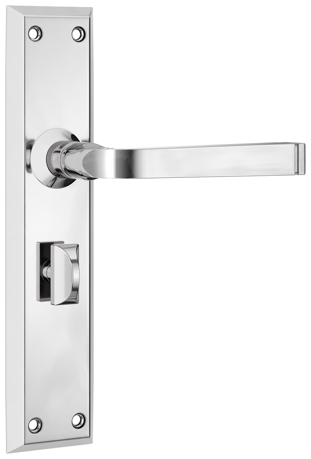 Door Lever Menton Privacy Pair Chrome Plated H225xW50xP75mm with privacy adaptor