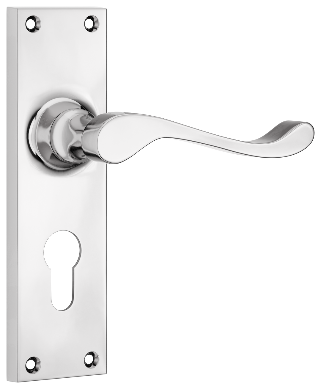 Door Lever Victorian Euro Pair Chrome Plated H152xW42xP59mm