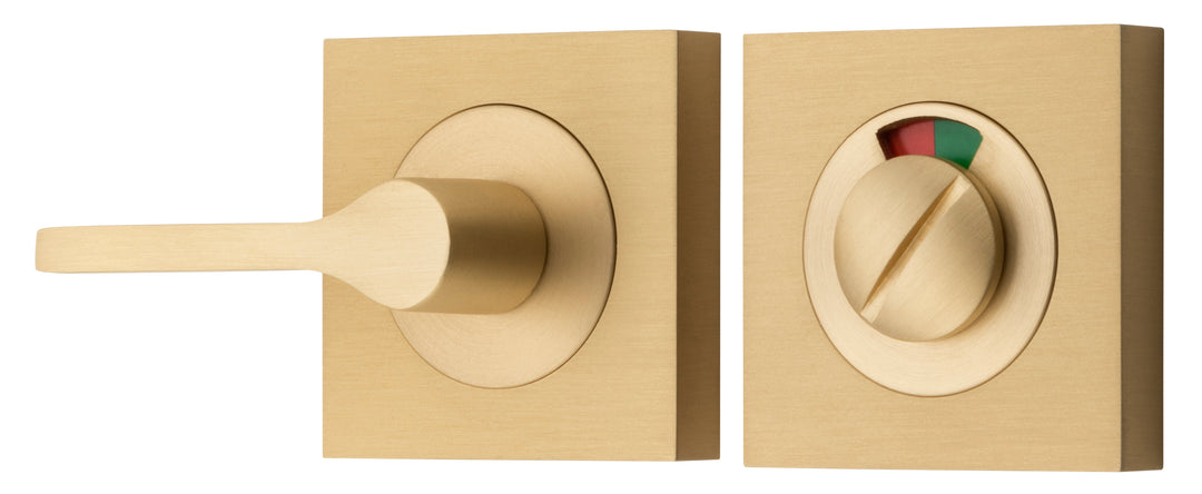 Accessibility Privacy Turn with Indicator - Square Brushed Brass