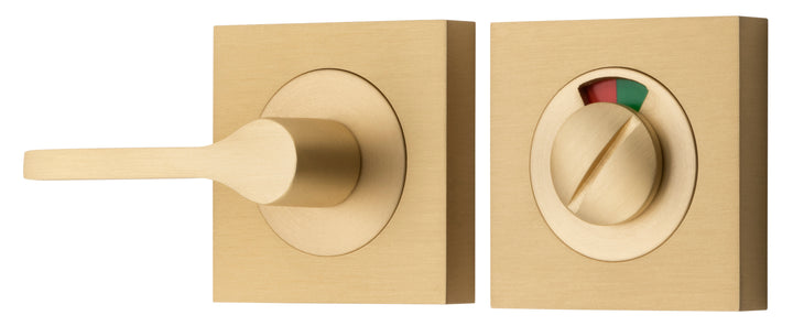 Accessibility Privacy Turn with Indicator - Square Brushed Brass