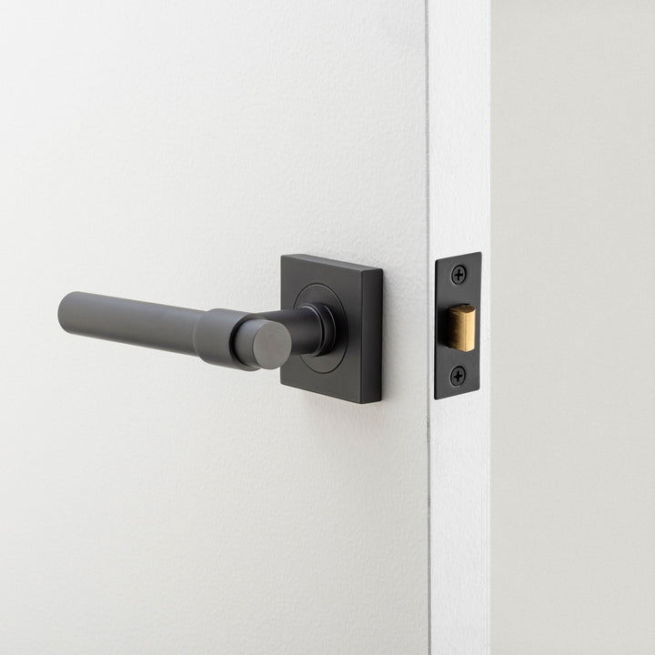 Helsinki Lever - Square Rose Matt Black