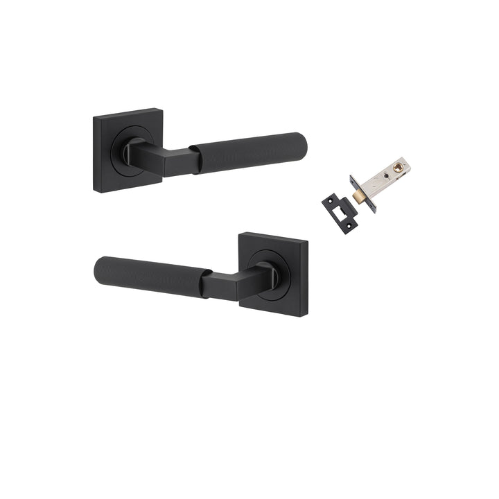 Brunswick Lever - Square Rose Passage Kit Matt Black