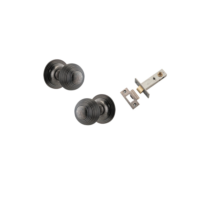 Guildford Knob - Round Rose Passage Kit Distressed Nickel