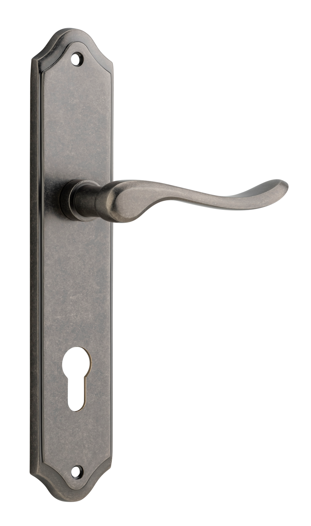 Stirling Lever - Shouldered Backplate Distressed Nickel