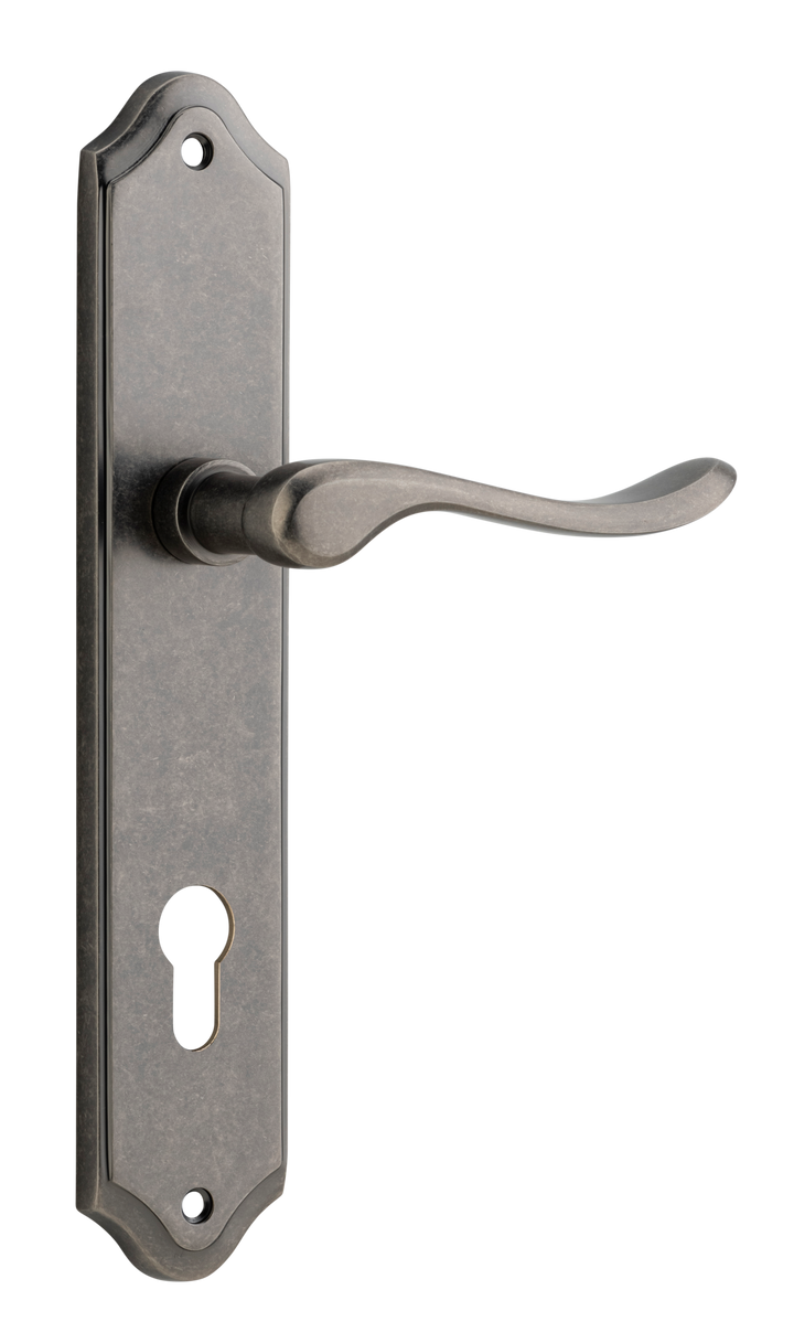 Stirling Lever - Shouldered Backplate Distressed Nickel