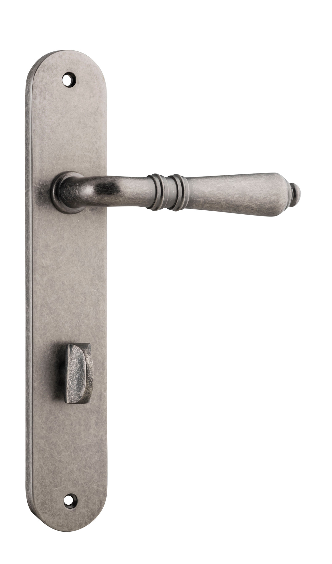 Sarlat Lever - Oval Backplate Distressed Nickel