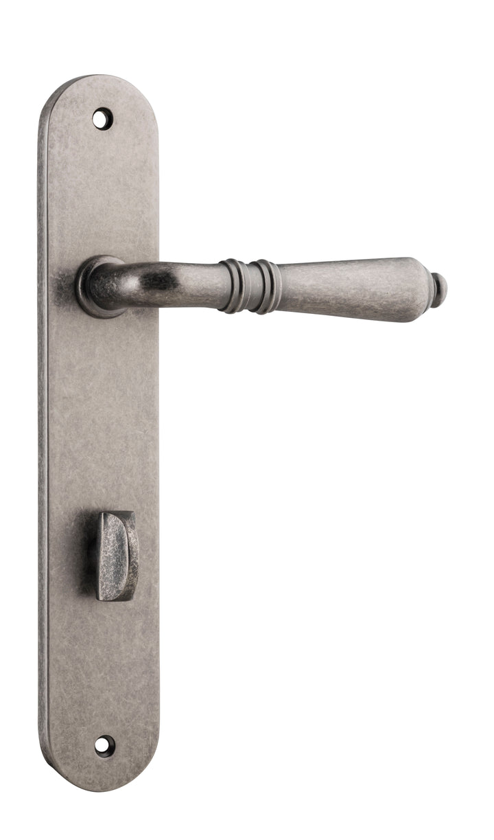 Sarlat Lever - Oval Backplate Distressed Nickel