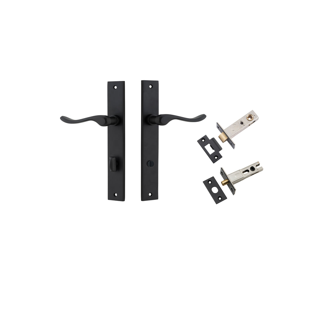 Stirling Lever - Rectangular Backplate Privacy Kit with Privacy Turn Matt Black
