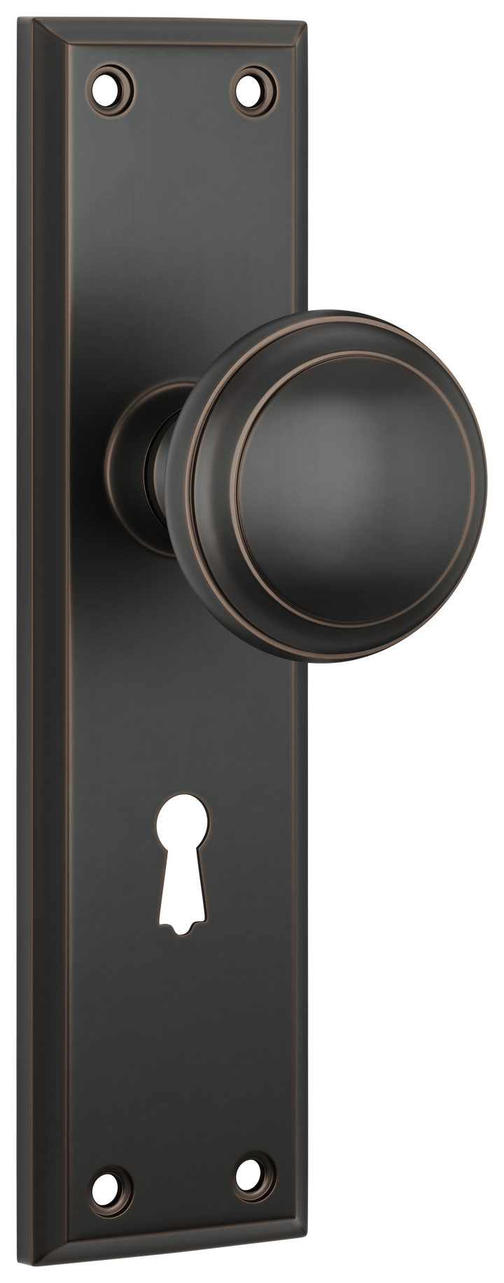 Door Knob Milton Lock Pair Antique Copper H200xW50xP73mm