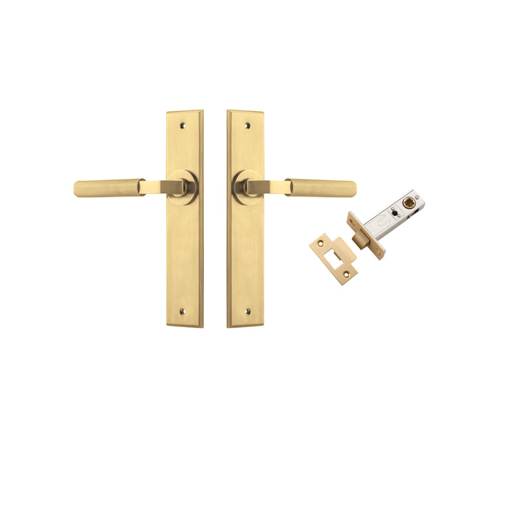 Brunswick Lever - Chamfered Backplate Passage Kit Brushed Gold PVD