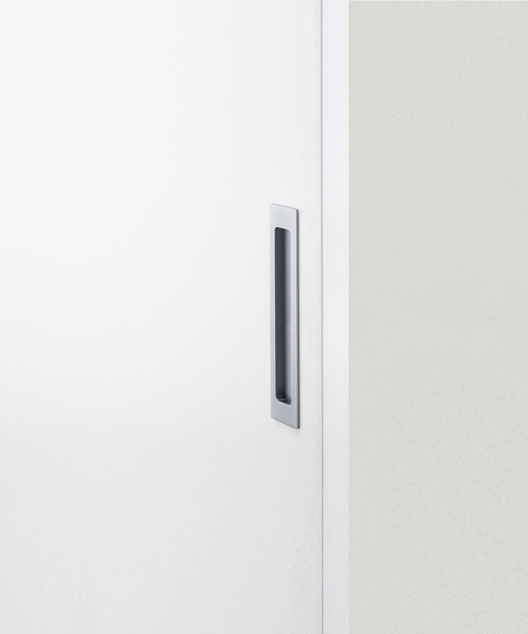 Rectangular Flush Pull Brushed Chrome