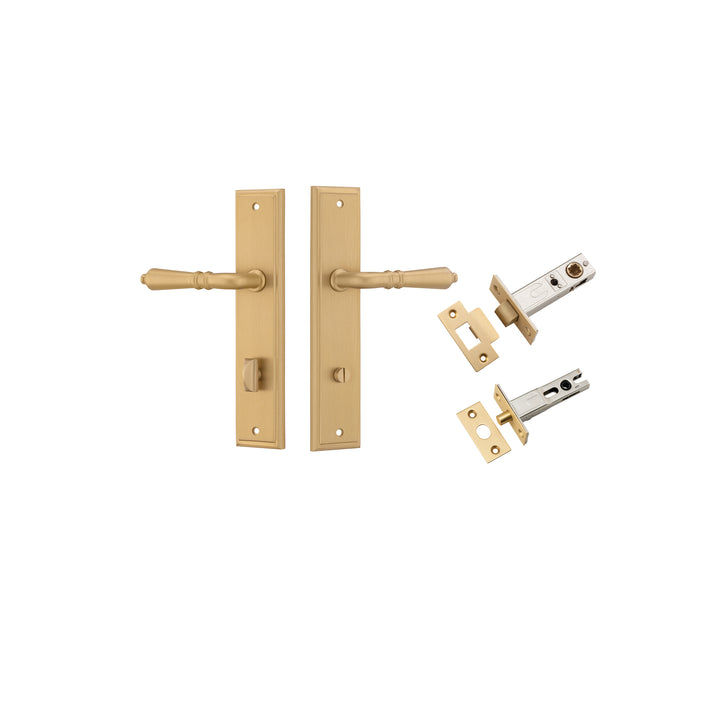 Sarlat Lever - Stepped Backplate Privacy Kit Brushed Brass