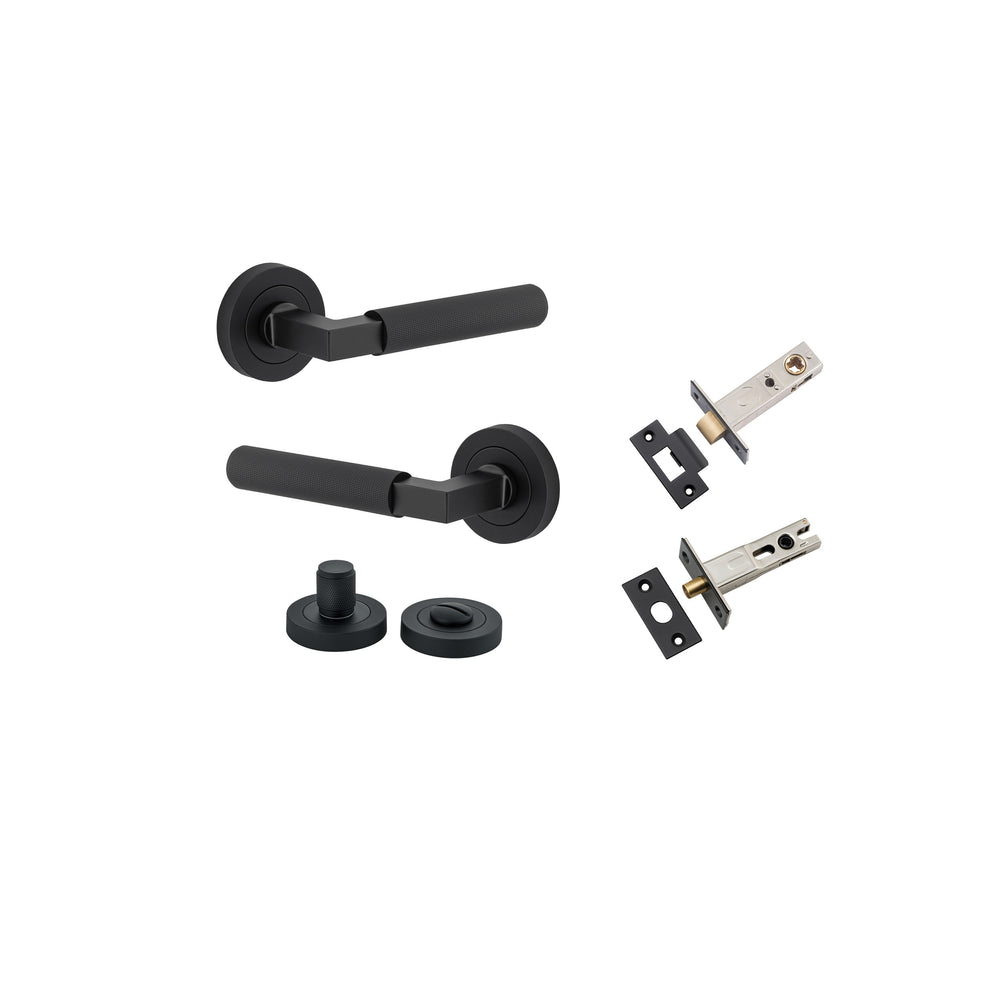 Brunswick Lever - Round Rose Privacy Kit Matt Black