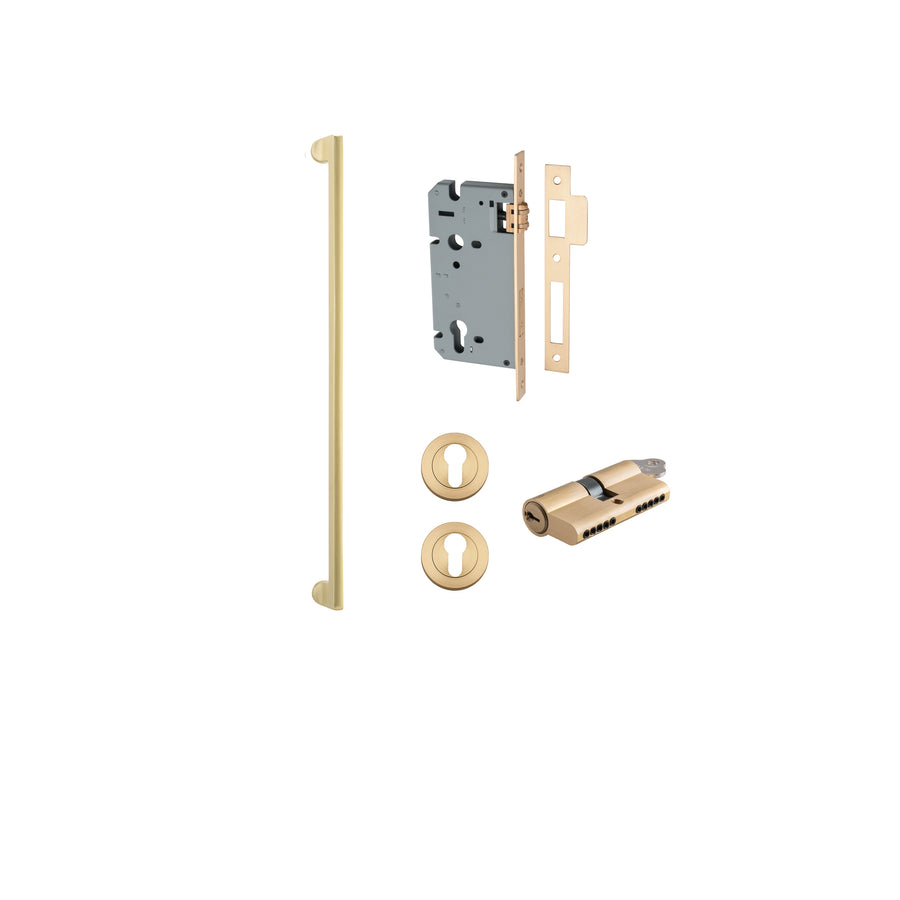 Baltimore Pull Handle - 600mm Entrance Kit with Separate High Security Lock Brushed Gold PVD