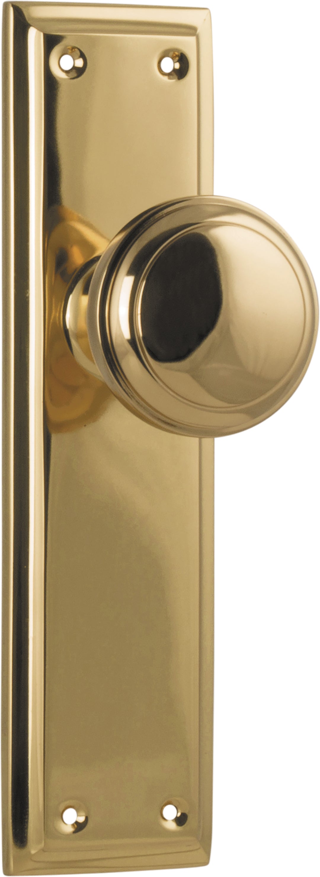 Door Knob Milton Latch Pair Unlacquered Polished Brass H200xW50xP73mm