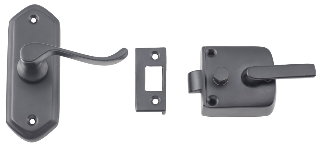 Screen Door Latch RH External Matt Black H98xW36mm P40mm