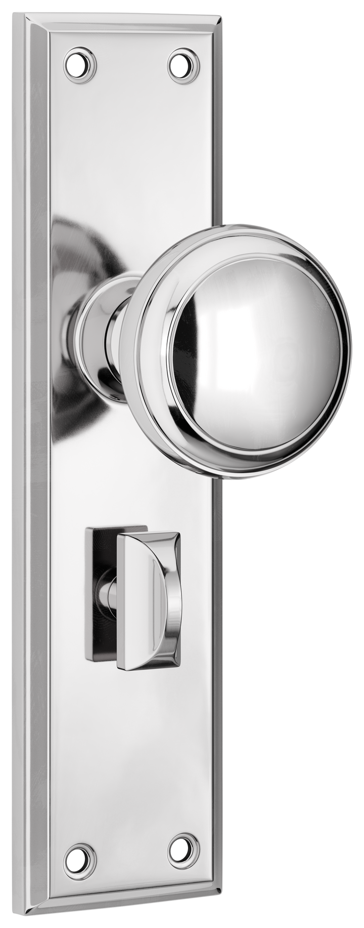 Door Knob Milton Privacy Pair Chrome Plated H200xW50xP73mm with privacy adaptor