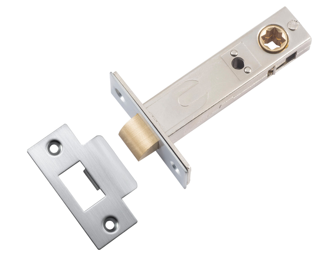 Hard Sprung Split Cam Tube Latch - 70mm Backset Brushed Chrome