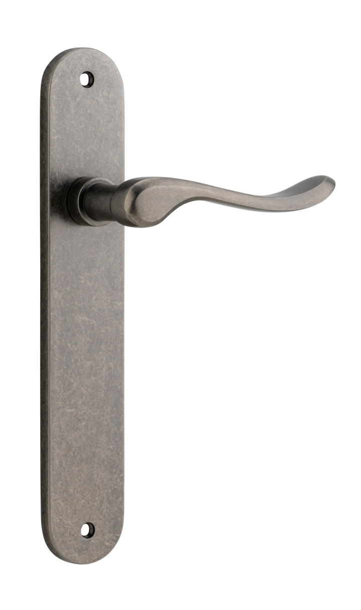 Stirling Lever - Oval Backplate Distressed Nickel