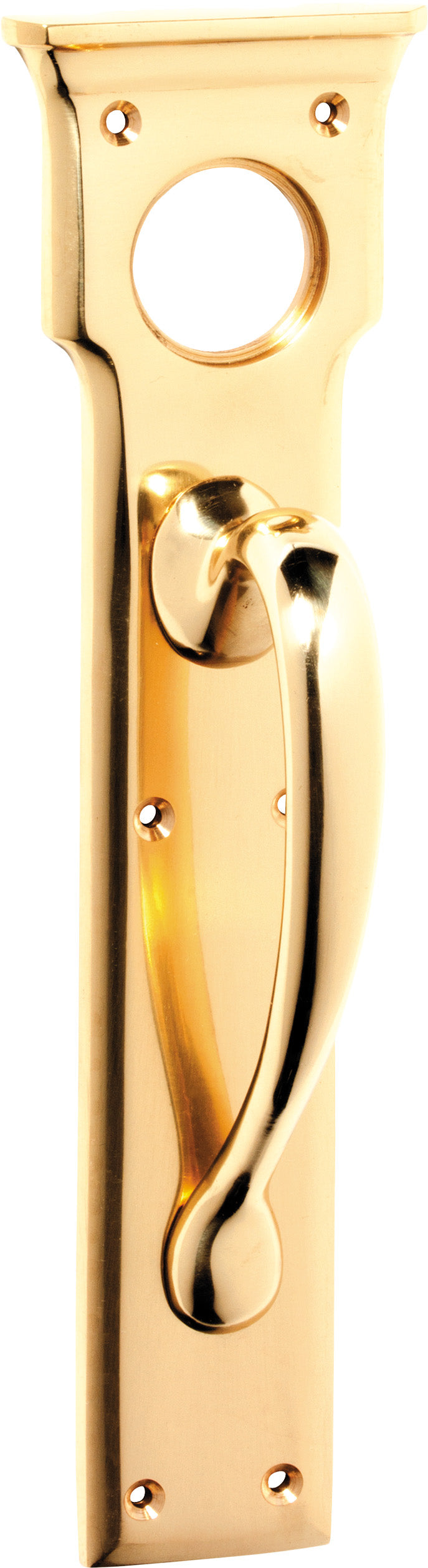 Pull Handle Cylinder Hole Polished Brass H255xW70xP57mm