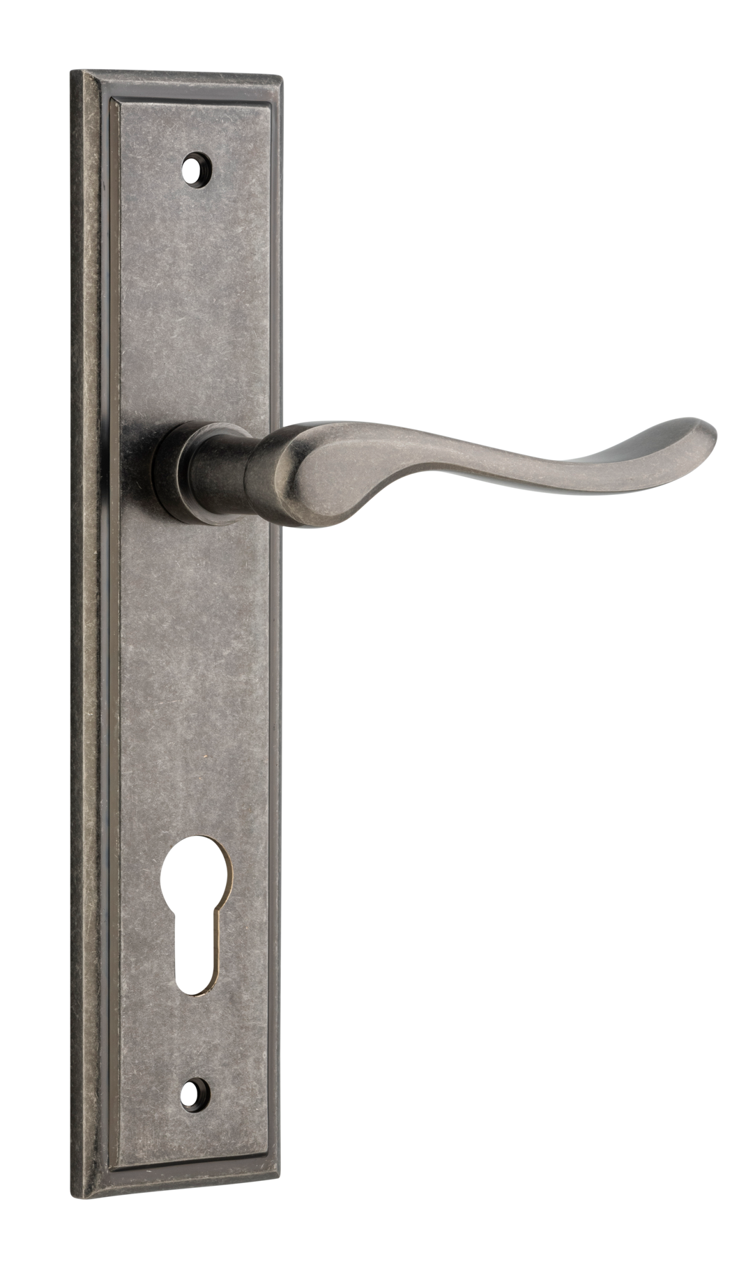 Stirling Lever - Stepped Backplate Distressed Nickel