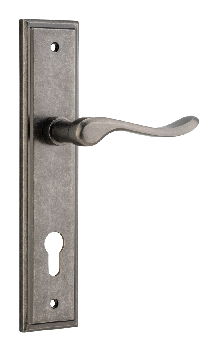Stirling Lever - Stepped Backplate Distressed Nickel