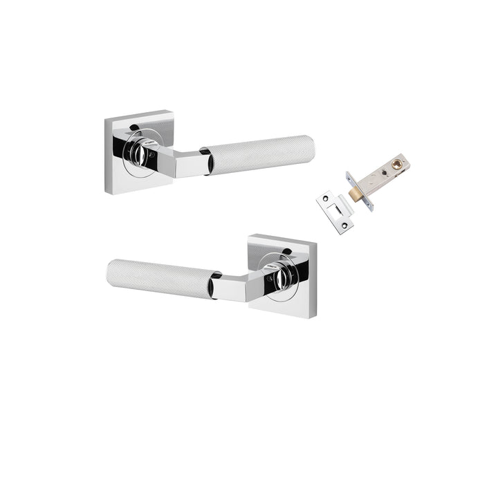 Brunswick Lever - Square Rose Passage Kit Polished Chrome