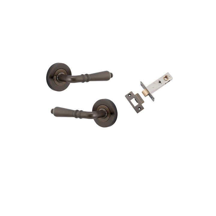 Sarlat Lever - Round Rose (Inbuilt Privacy) Signature Brass