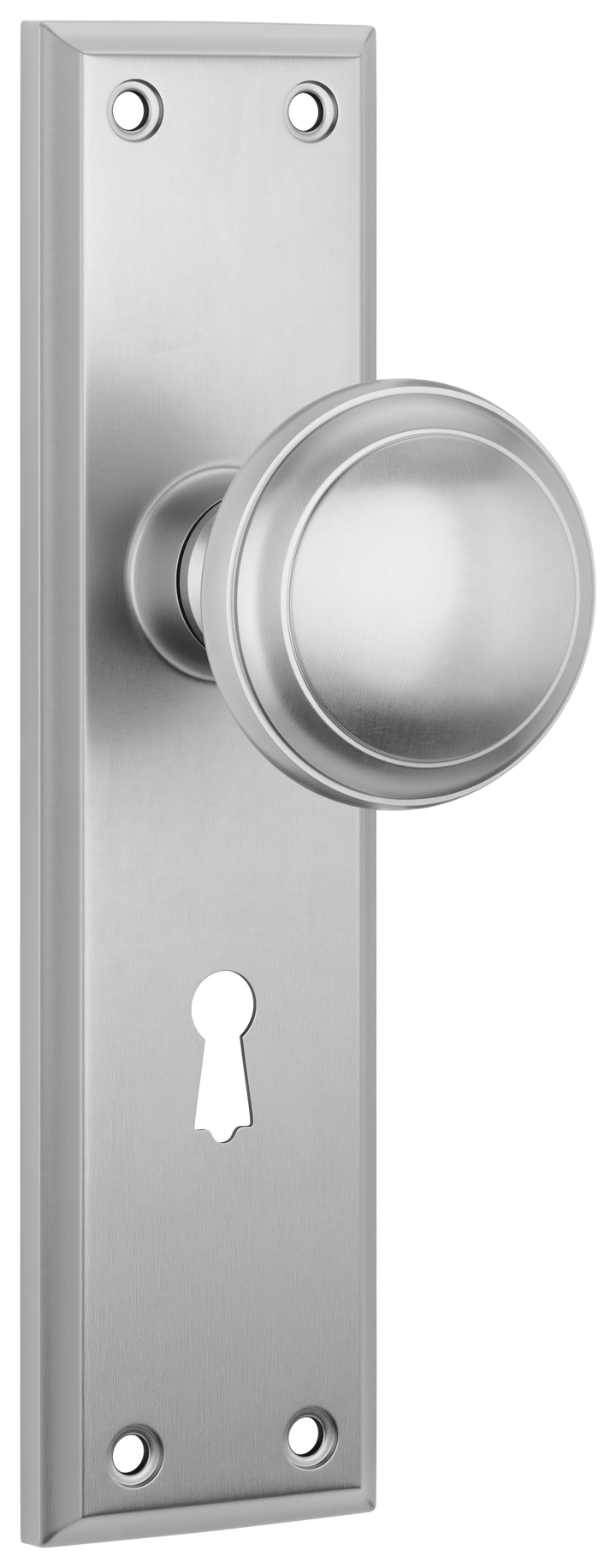 Door Knob Milton Lock Pair Satin Chrome H200xW50xP73mm