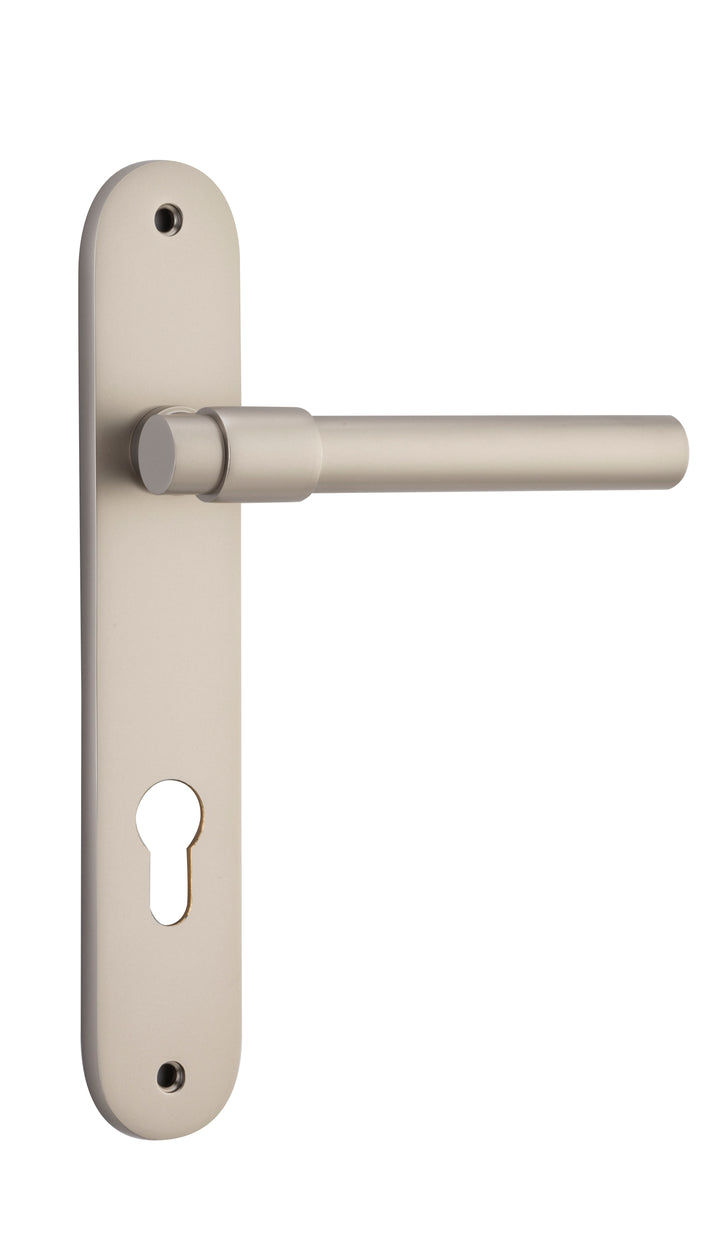 Helsinki Lever - Oval Backplate Satin Nickel