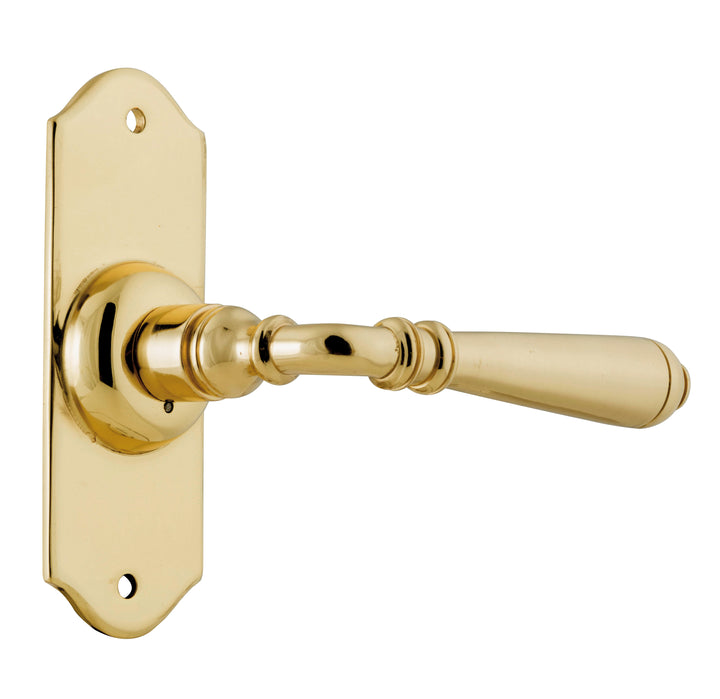 Door Lever Reims Latch Pair Polished Brass H110xW43xP65mm
