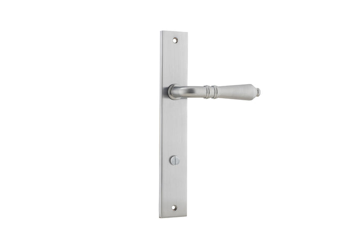 Sarlat Lever - Rectangular Backplate Brushed Chrome