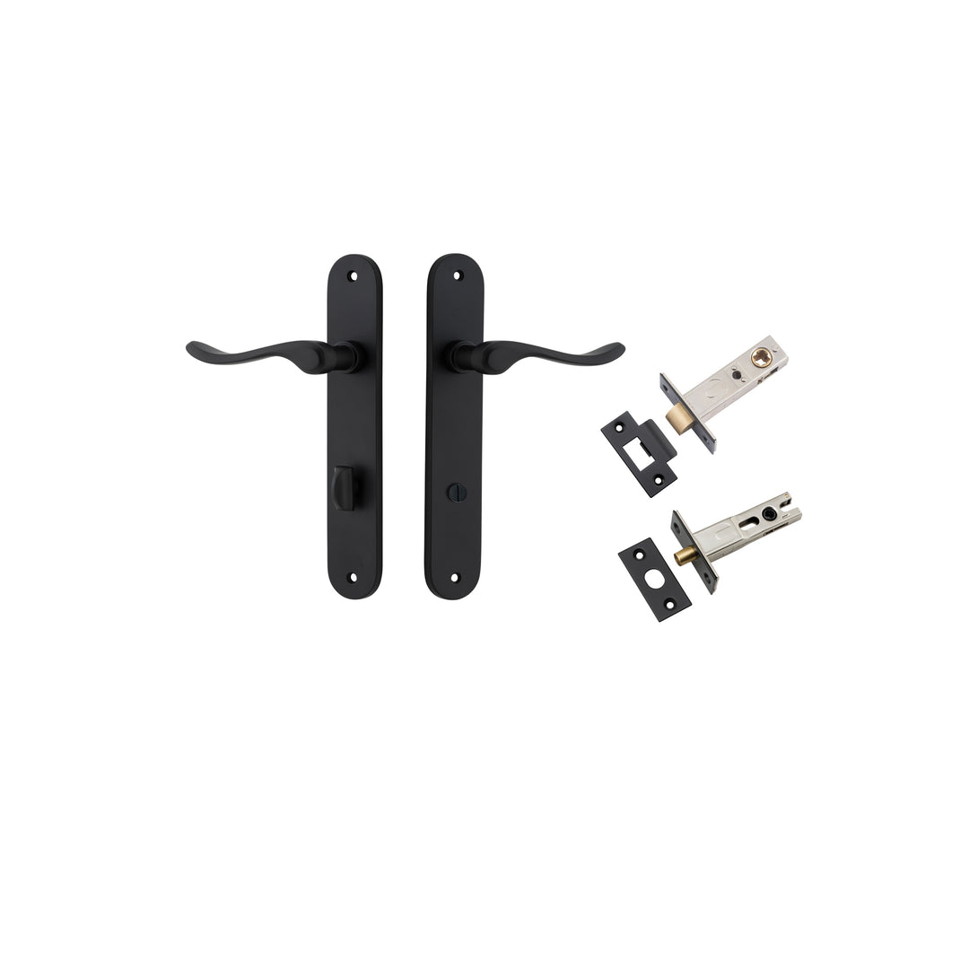 Stirling Lever - Oval Backplate Privacy Kit with Privacy Turn Matt Black